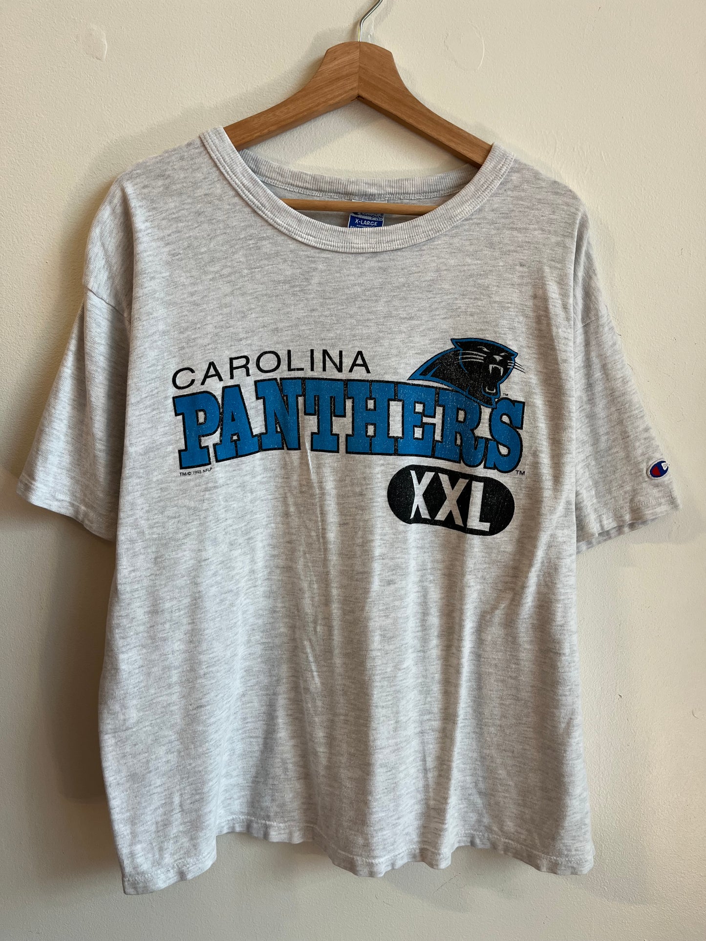1993 Carolina Panthers XXL Champion Boxy Grey Tee (XL)
