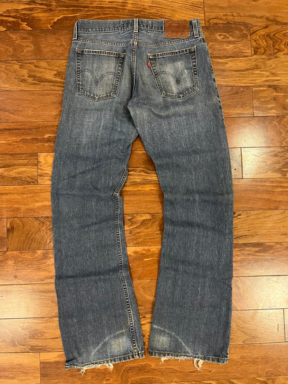 00s Levi's 527 Distressed Boot Cut Jeans (32 x 34)