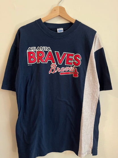 1994 Atlanta Braves Salem Color Block Stripe Tee (XL)