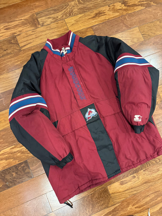 90s Colorado Avalanche Vintage NHL Starter Puffer Jacket (XL)