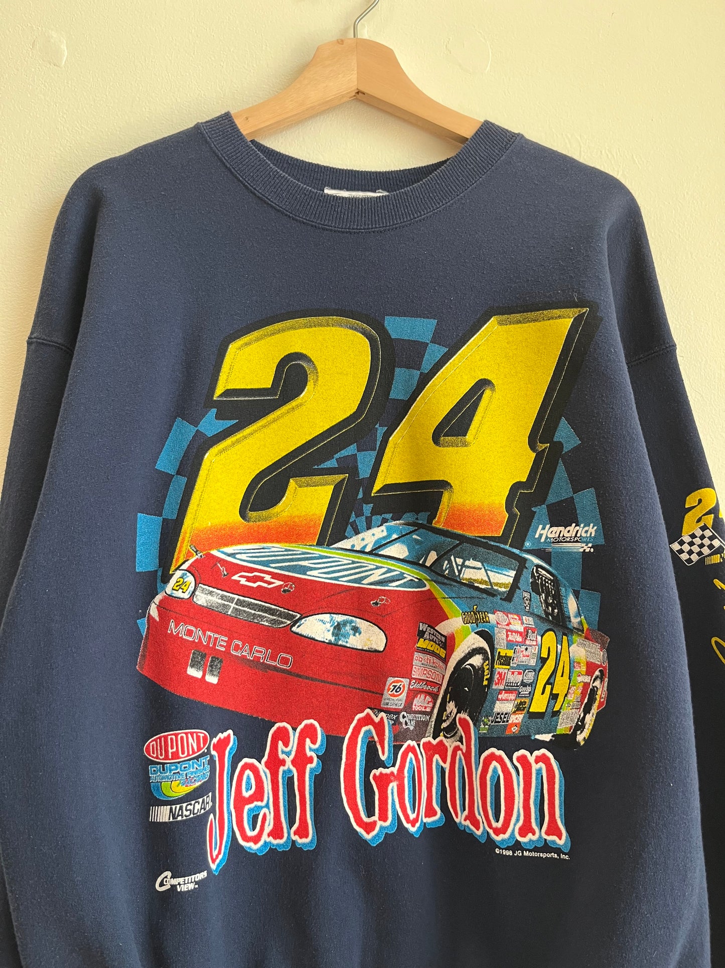 1998 NASCAR Jeff Gordon Number 24 Competitors View Navy Crewneck (L)