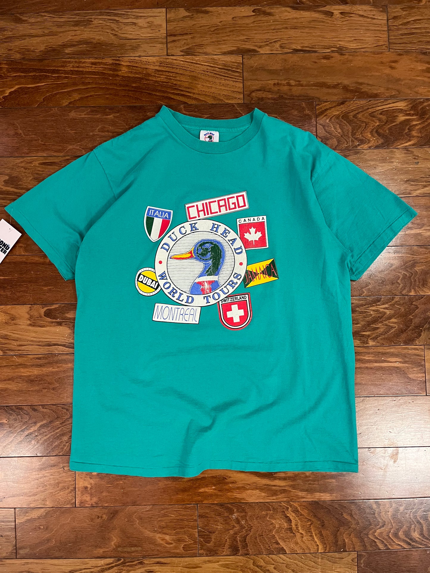 90s Duck Head World Tours Teal Vintage Tee