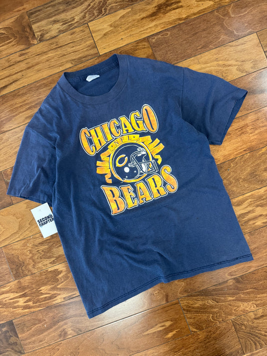 80s Chicago Bears Spell Out Vintage NFL Tee (S)
