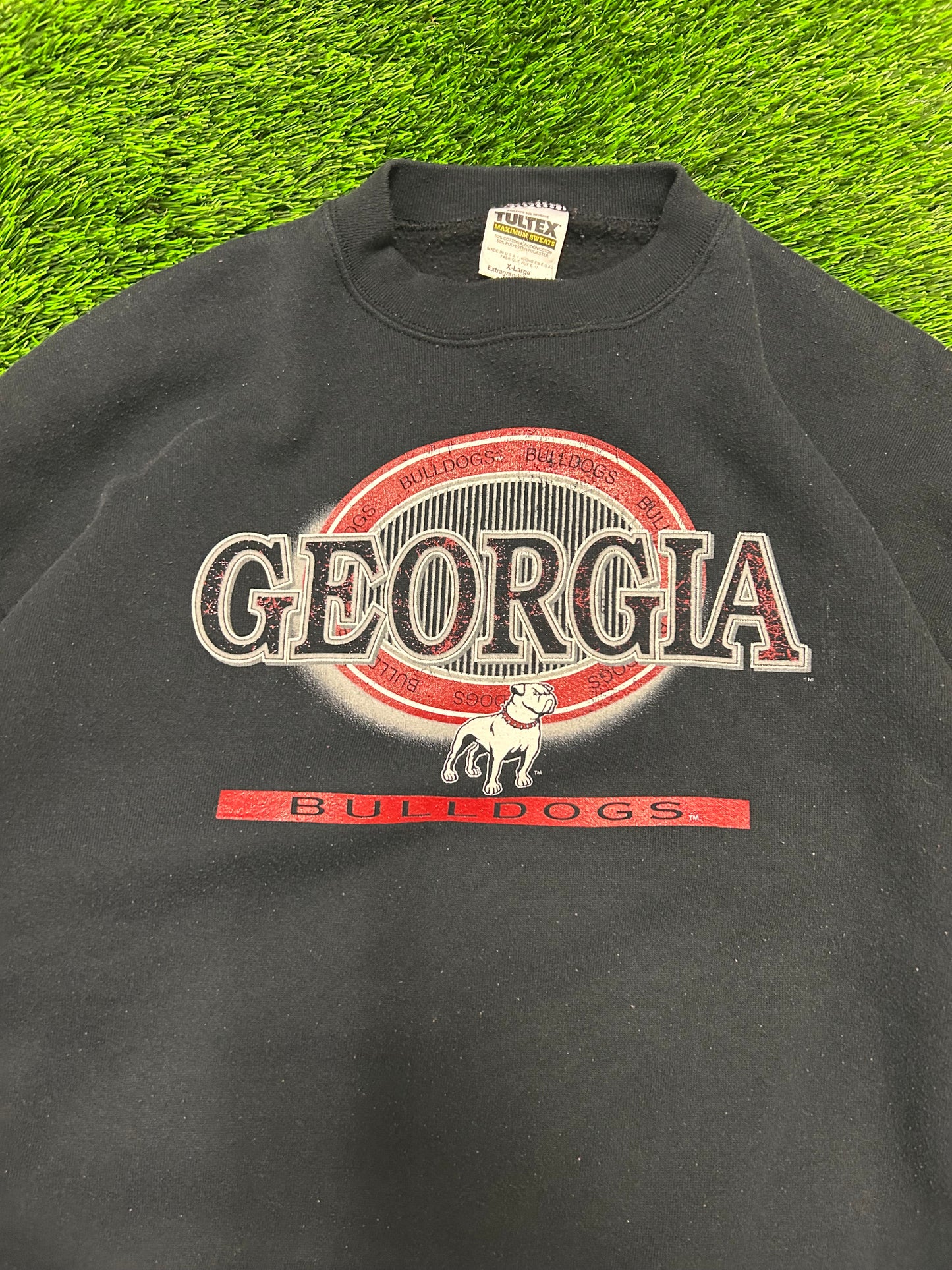 90s University of Georgia Bulldogs Spell Out Vintage Crewneck (XL)