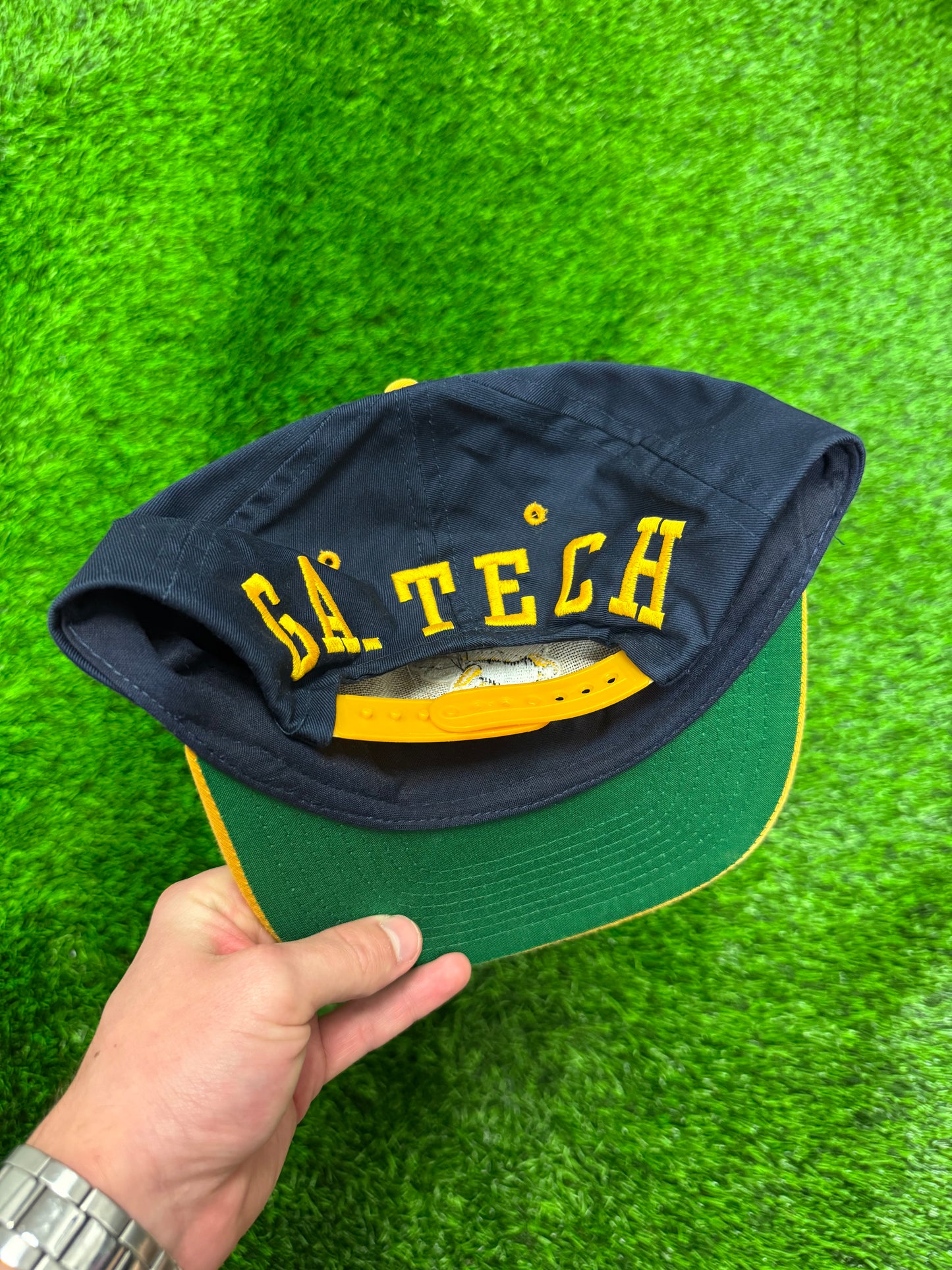 90s Georgia Tech University Spell Out Vintage Snapback Hat (OS)