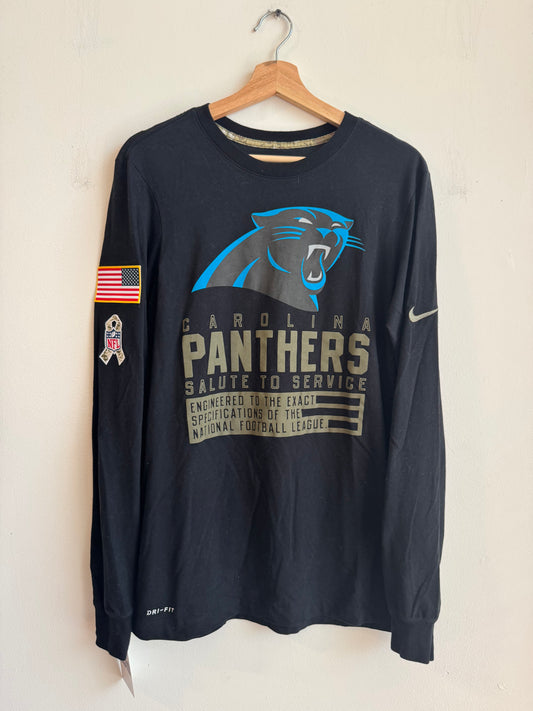 2010s Carolina Panthers "Salute to service" Dri-Fit Long Sleeve Shirt (S)