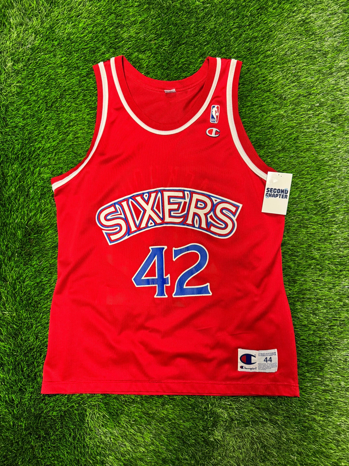 90s Philadelphia 76ers Sixers Jerry Stackhouse #42 Vintage Champion Red NBA Jersey (M)