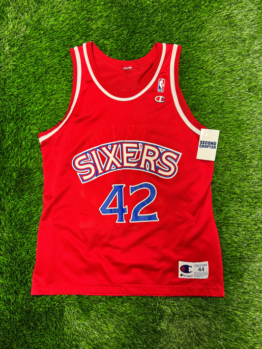 90s Philadelphia 76ers Sixers Jerry Stackhouse #42 Vintage Champion Red NBA Jersey (M)