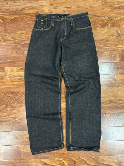 00s Rocawear Baggy Embroidered Black Jeans (34 x 34)