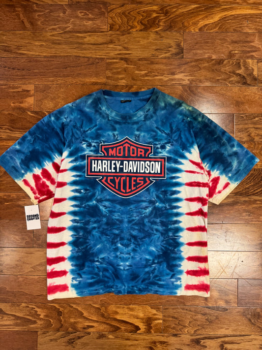 2011 Harley Davidson Red/White/Blue Tie Dye Tee (XXL)