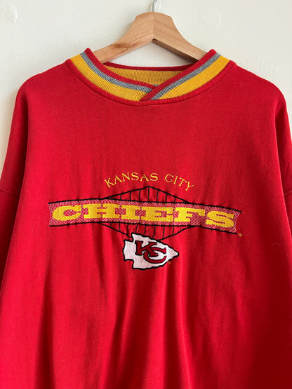 90s Kansas City Chiefs Starter NFL Embroidered Crewneck (L)