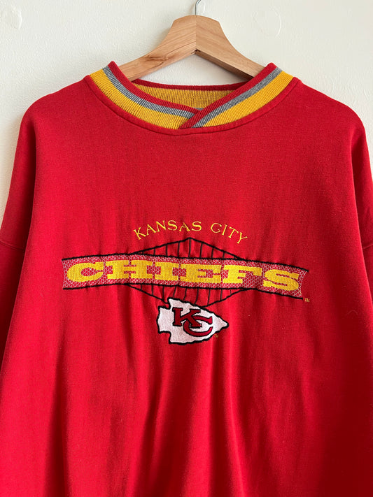 90s Kansas City Chiefs Starter NFL Embroidered Crewneck (L)