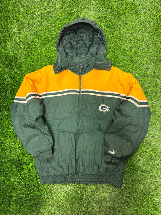 90s Green Bay Packers Puma Puffer Jacket (Youth XL)