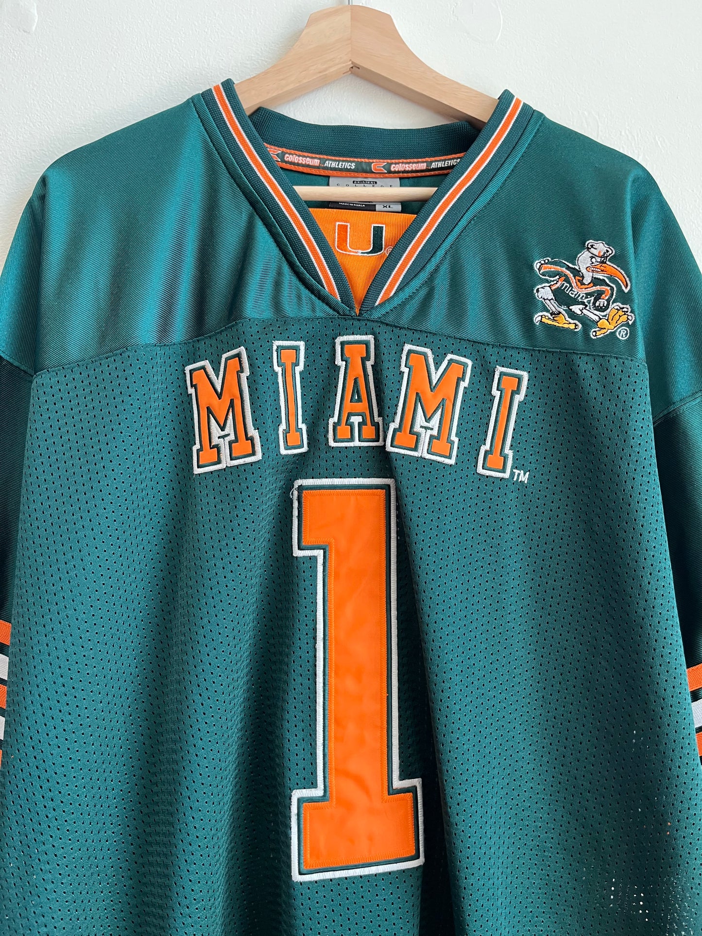 00s Miami Hurricanes Colosseum Stitched Jersey (XL)