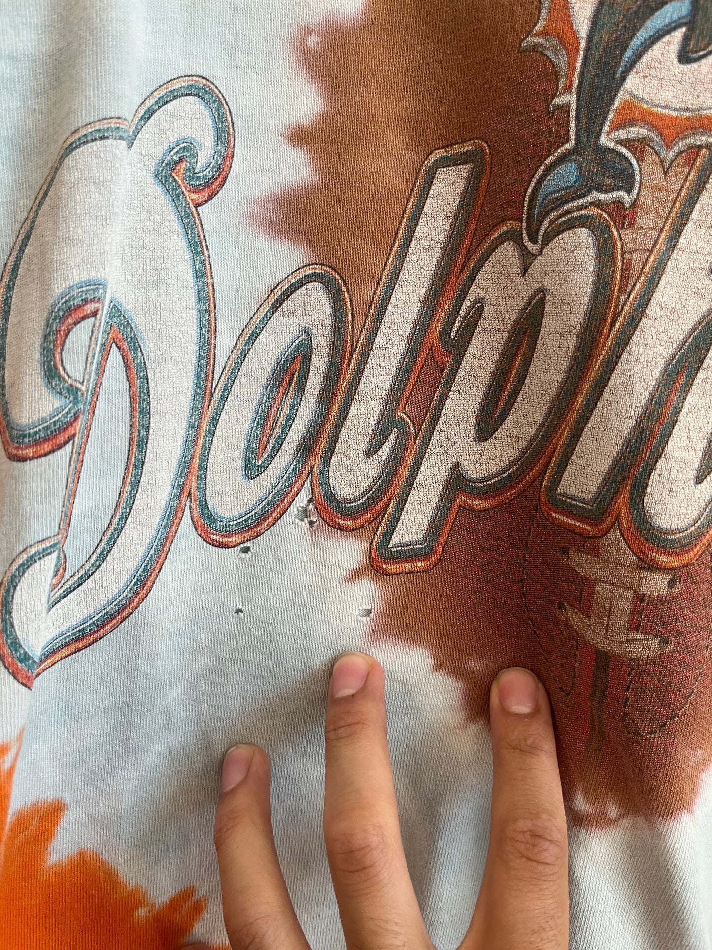 1990s Miami Dolphins Tie Dye Thrashed Tee (XL)