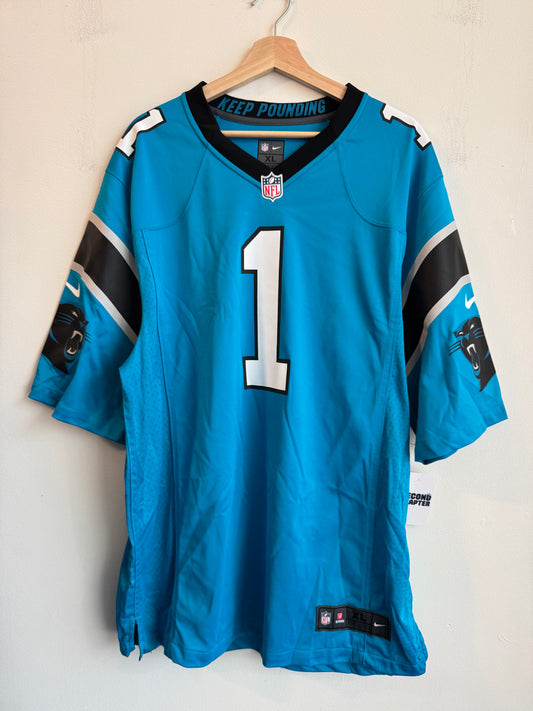 2010s Carolina Panthers Cam Newton Electric Blue Nike Jersey (XL)