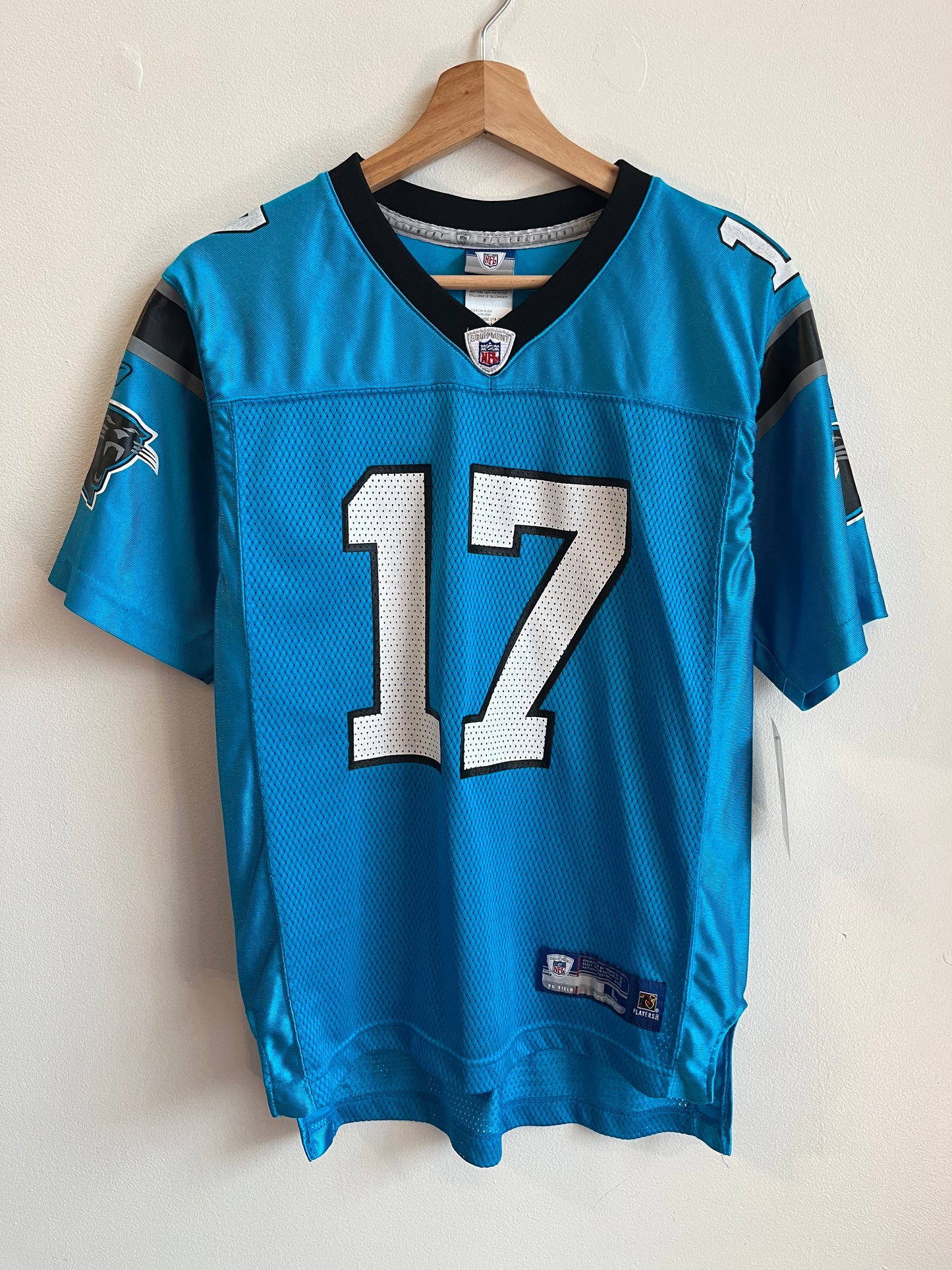 00s Carolina Panthers Jake Delhomme Blue Reebok Jersey (Youth L)