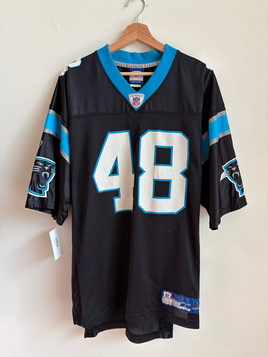 00s Carolina Panthers Stephen Davis #48 Reebok Home Jersey (L)