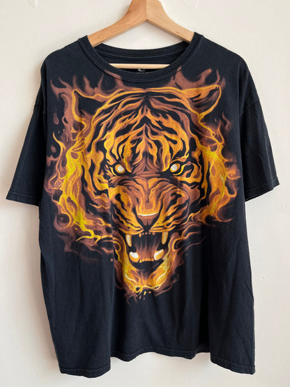 00s Liquid Blue Flaming Tiger Tee (XL)