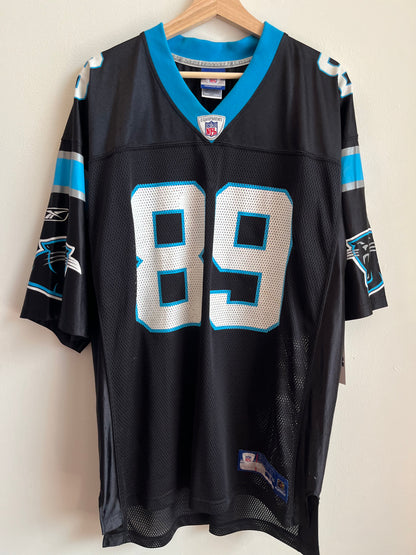 00s Carolina Panthers Steve Smith Black Reebok Jersey (L)
