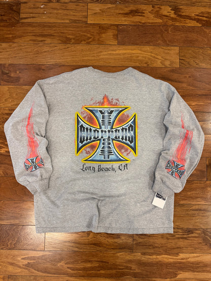 00s West Coast Choppers Jesse Who Flames Long-Sleeve Shirt (XXL)
