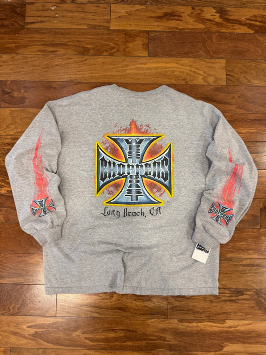 00s West Coast Choppers Jesse Who Flames Long-Sleeve Shirt (XXL)