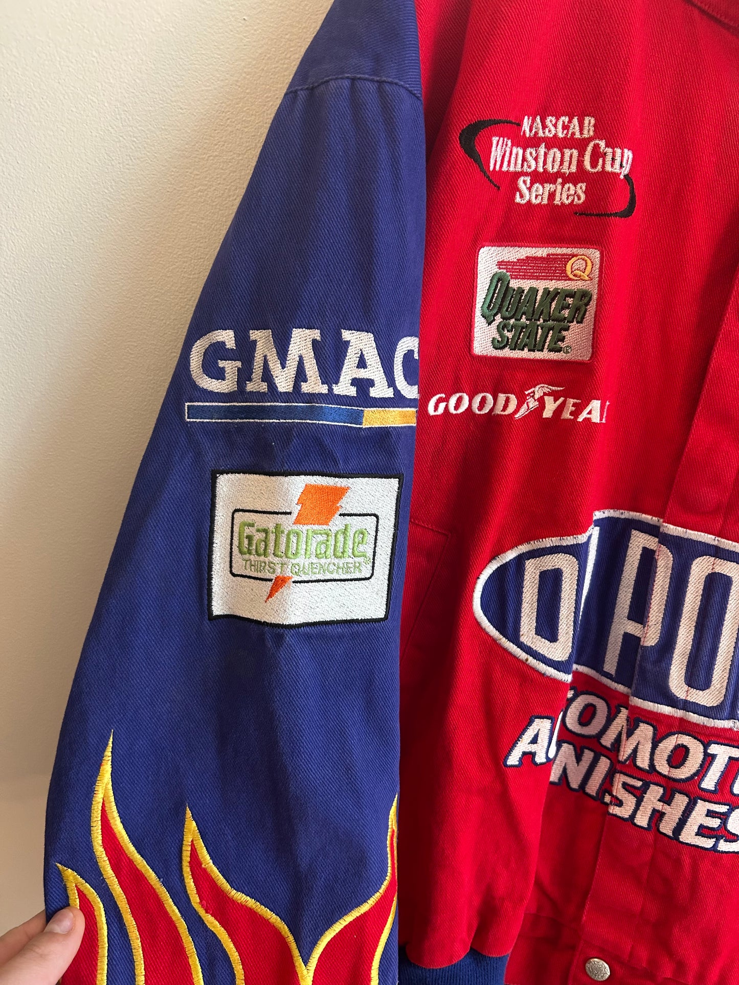 90s Nascar Jeff Gordon Dupont Flames Vintage Racing Jacket (XXL)