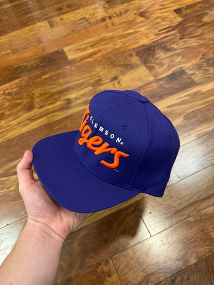 00s Clemson Tiger Spell Out Purple Starter Hat (OS)
