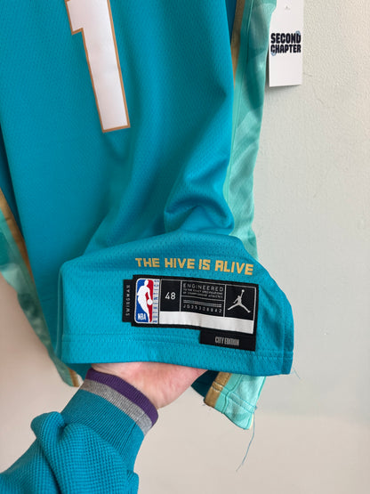 2023 Charlotte Hornets LaMelo Ball Deadstock City Edition Teal Jordan Jersey (L)