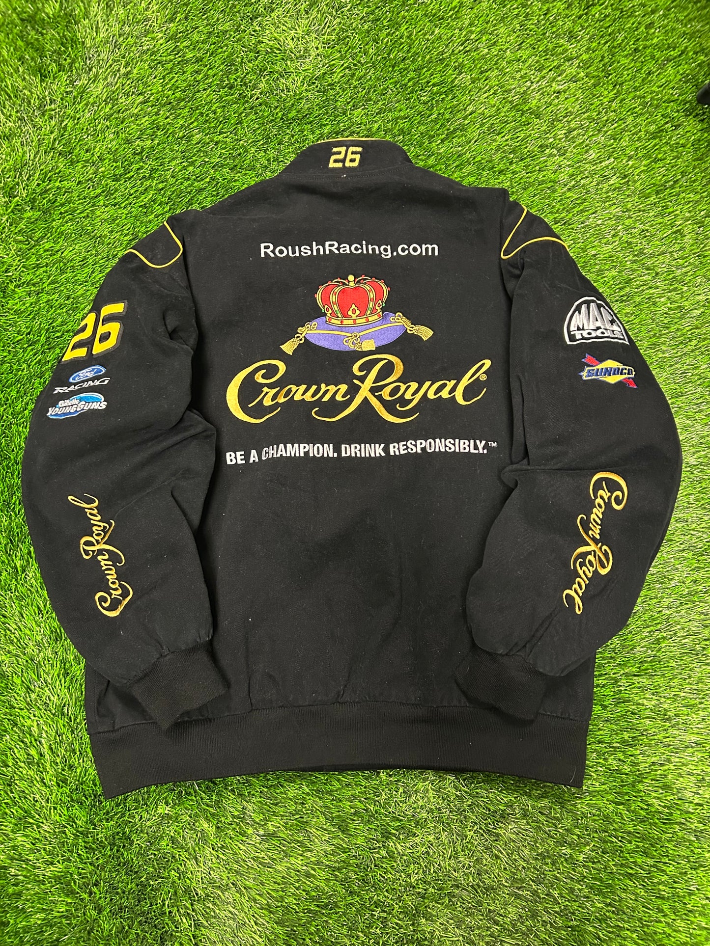 90s Crown Royal Vintage Nascar Jeff Hamilton Racing Jacket (XL)