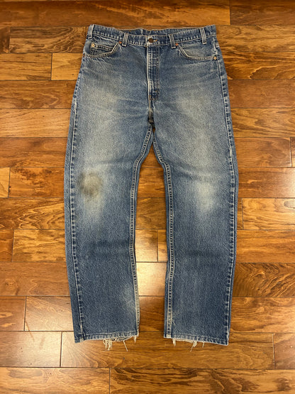 90s Levi's 505 Orange Tab Mud Wash Blue Jeans (36 x 31)