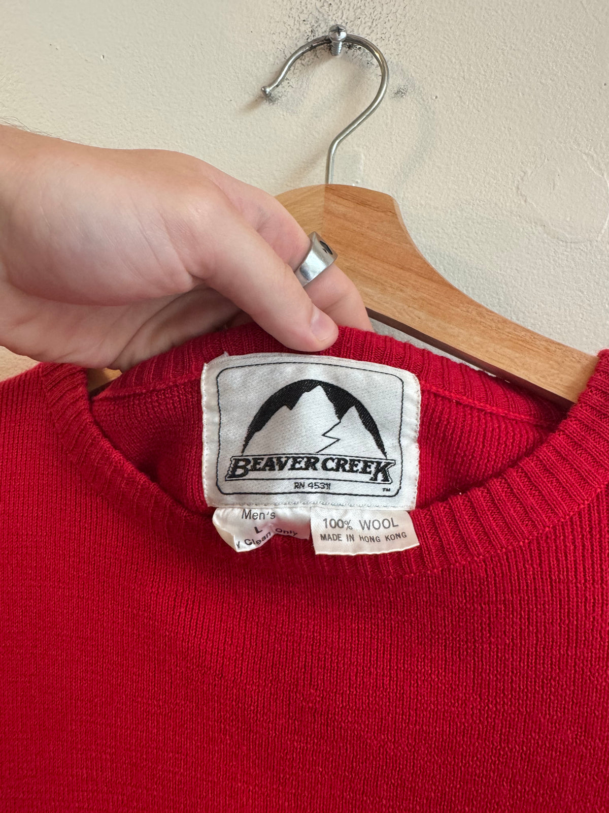 80s Beaver Creek Wool Striped Essential Sweater (S)