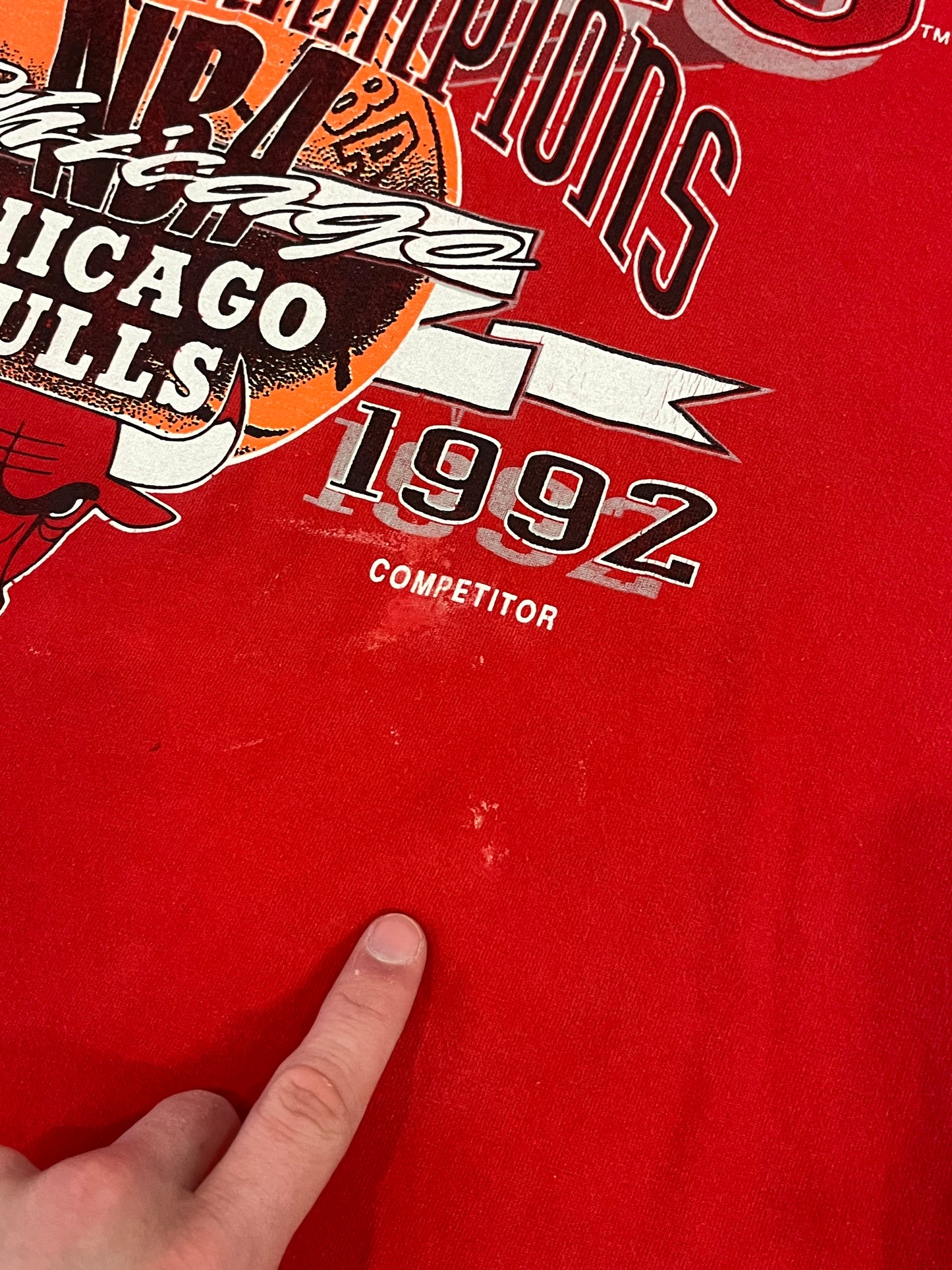 1992 Chicago Bulls Competitor World Champions Graphic NBA Tee (XL)