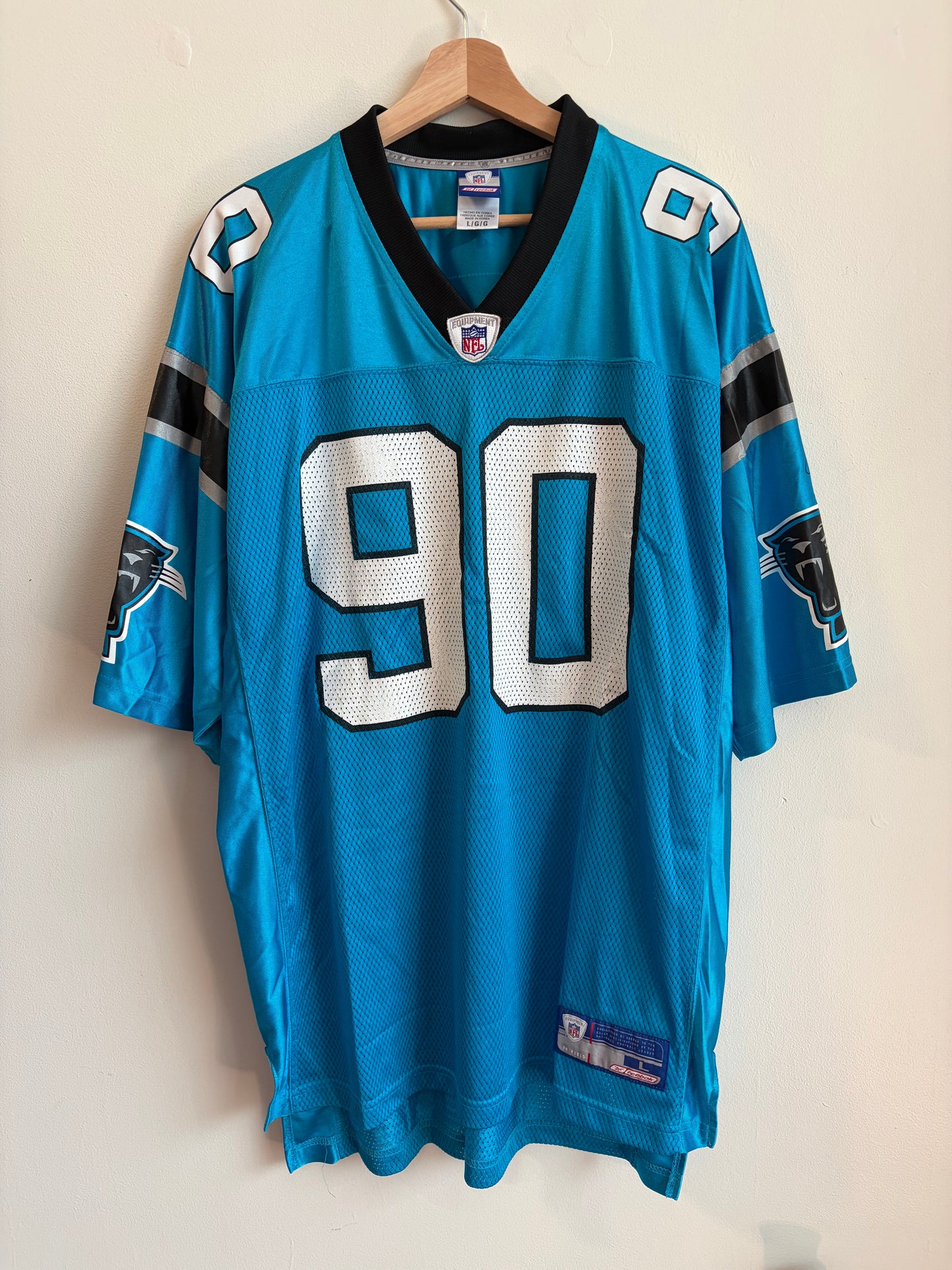 00s Carolina Panthers Julius Peppers Blue Jersey (L)