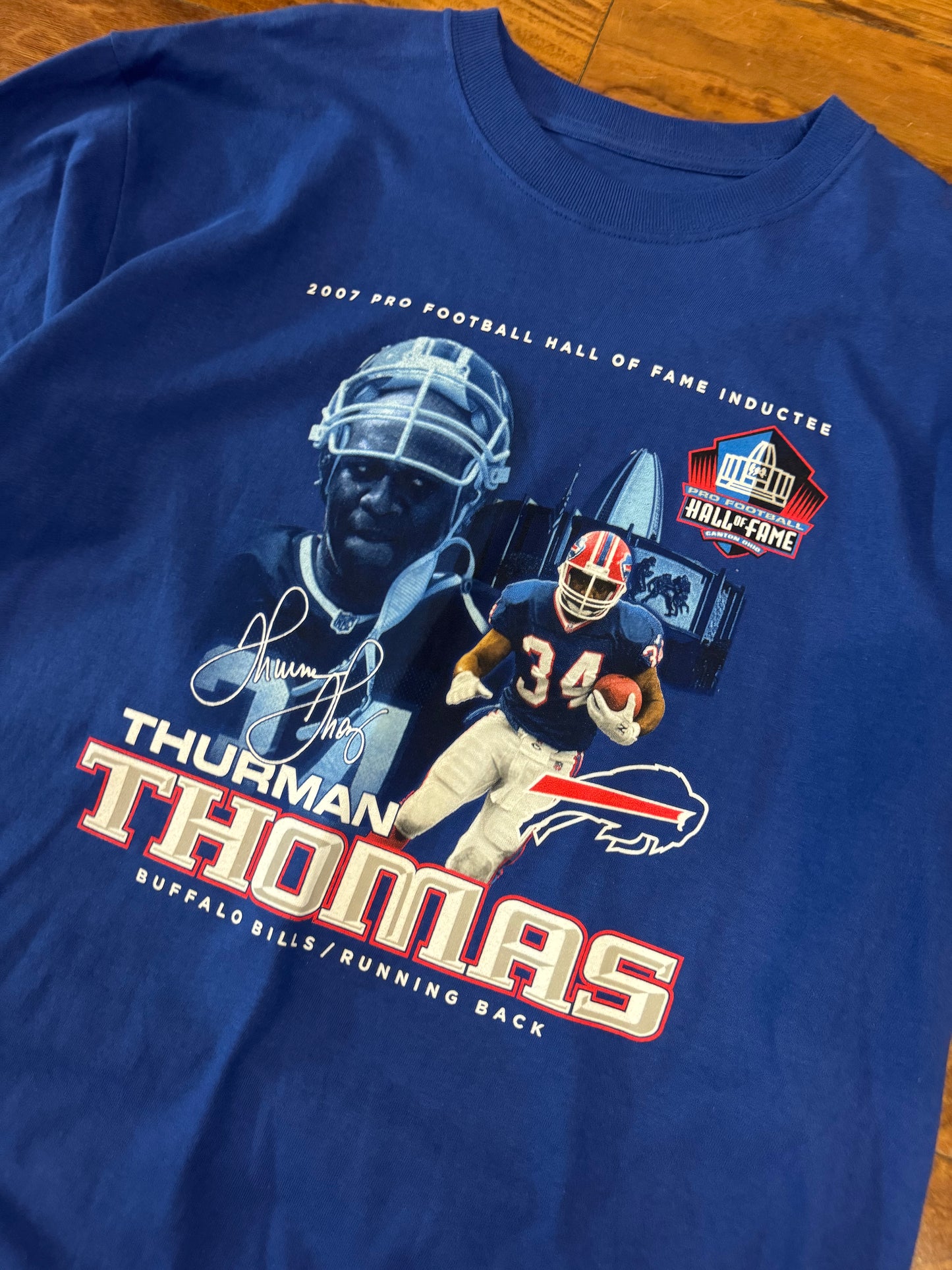 2007 Buffalo Bills Thurman Thomas Hall of Fame Tee (L)