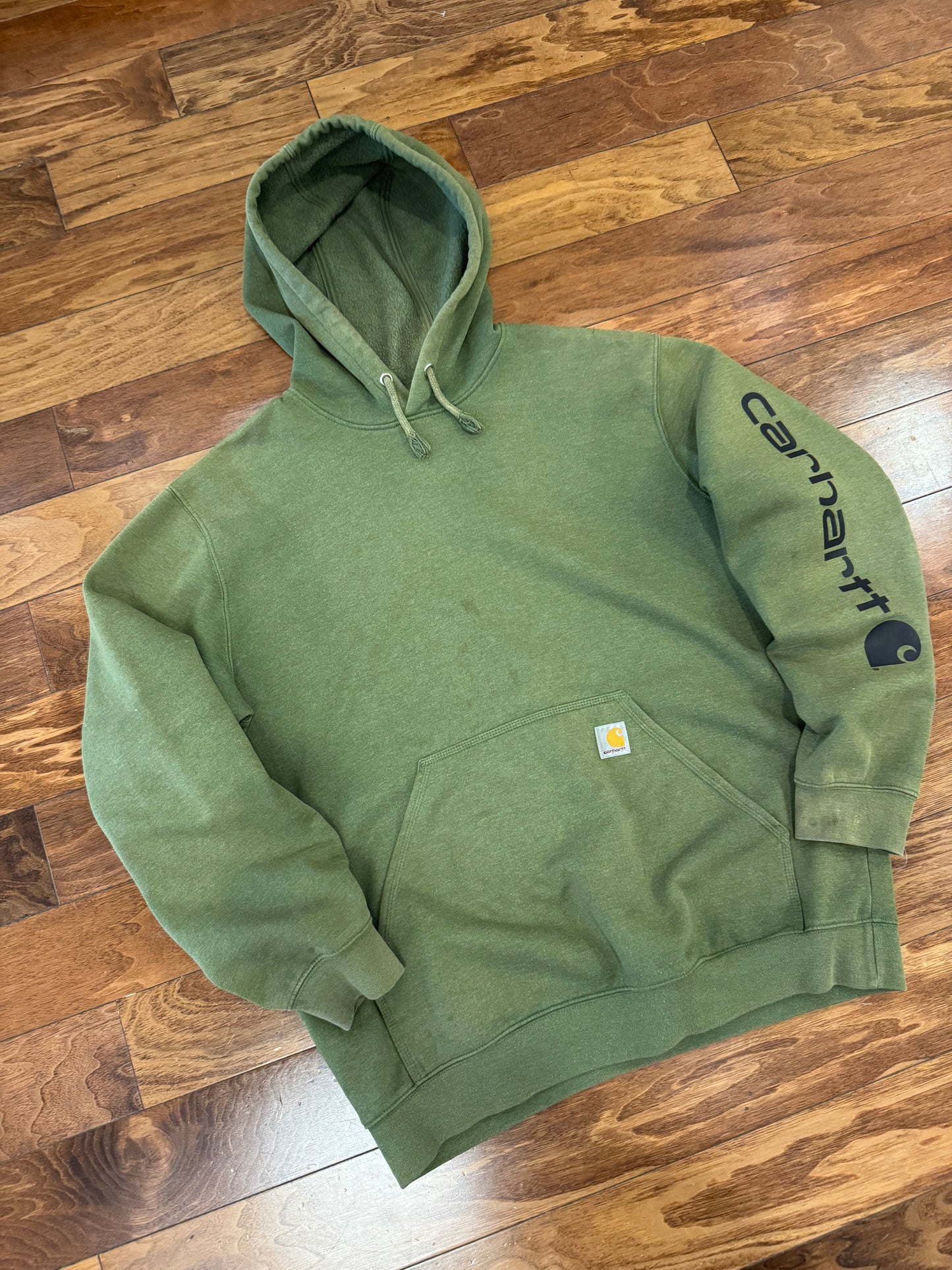 00s Carhartt Faded Green Essential Hoodie (L)