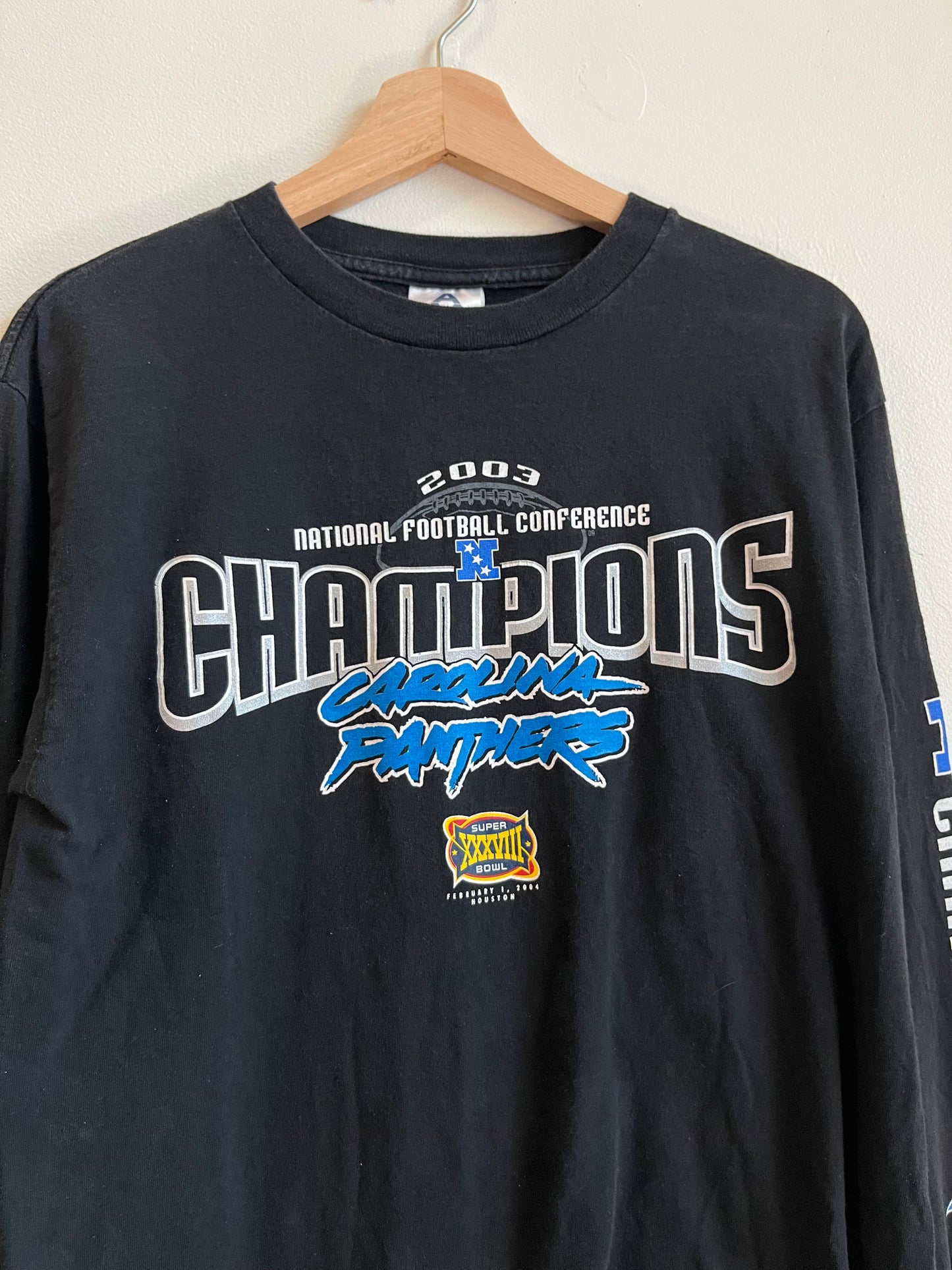 2003 Carolina Panthers Super Bowl Long Sleeve Shirt (M)