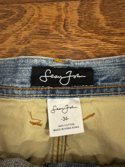00s Sean John Patch Work Baggy Jeans (34 x 34)