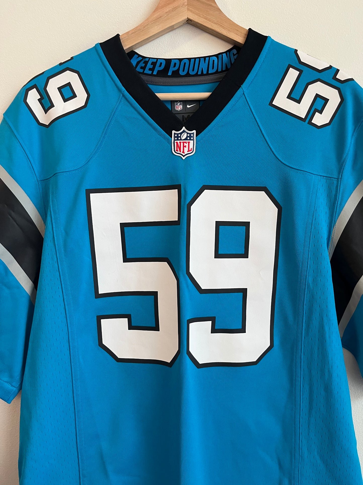 00s Carolina Panthers Luke Kuechly Electric Blue Jersey (M)