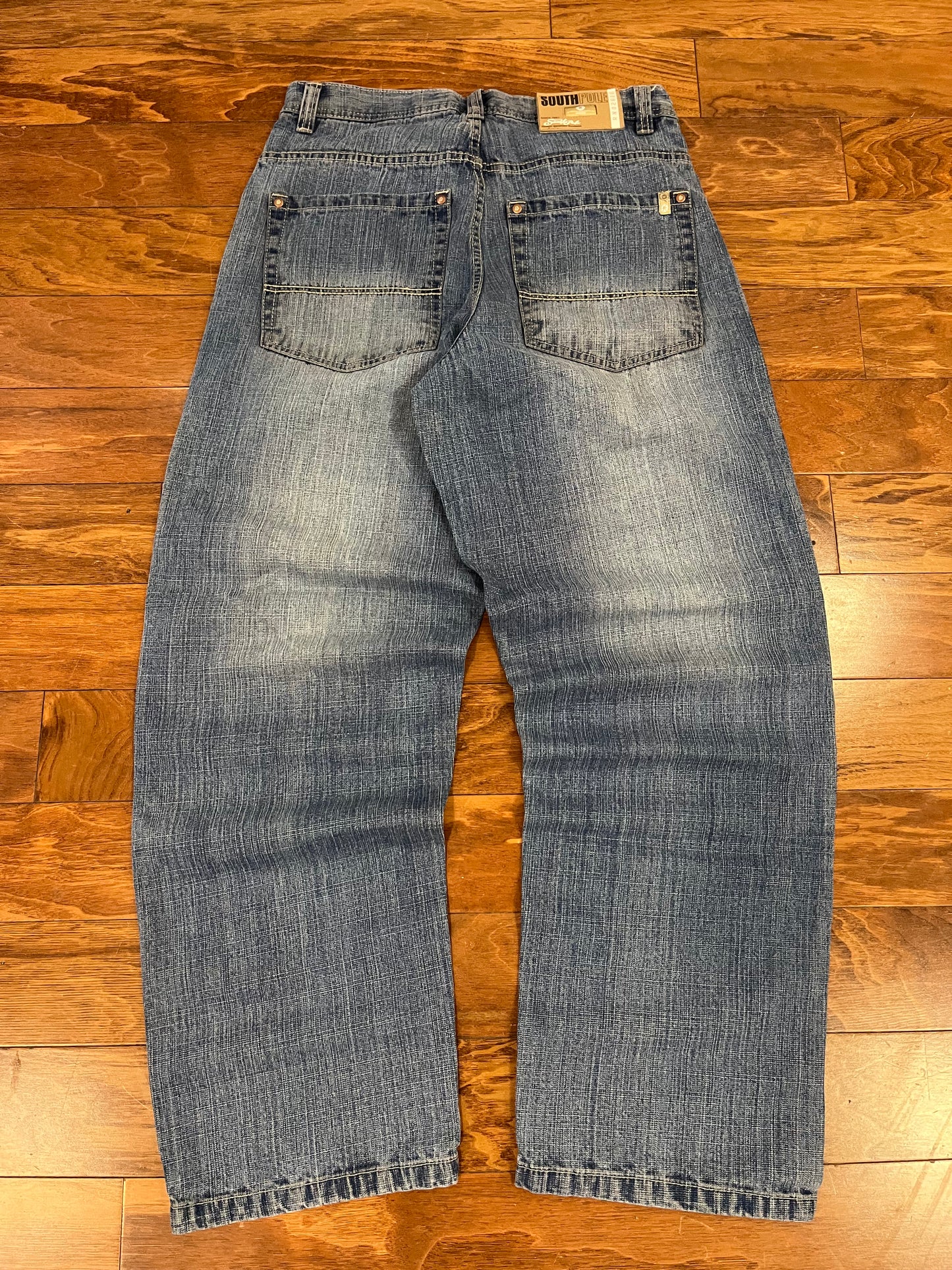 00s South Pole Tan Tab Baggy Jeans (34)