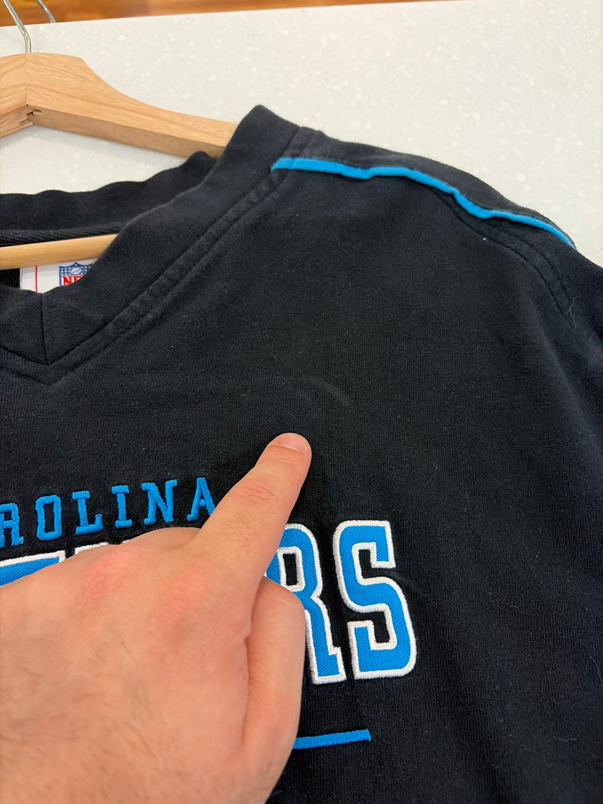 00s Carolina Panthers Two Tone Long Sleeve Shirt (XL)