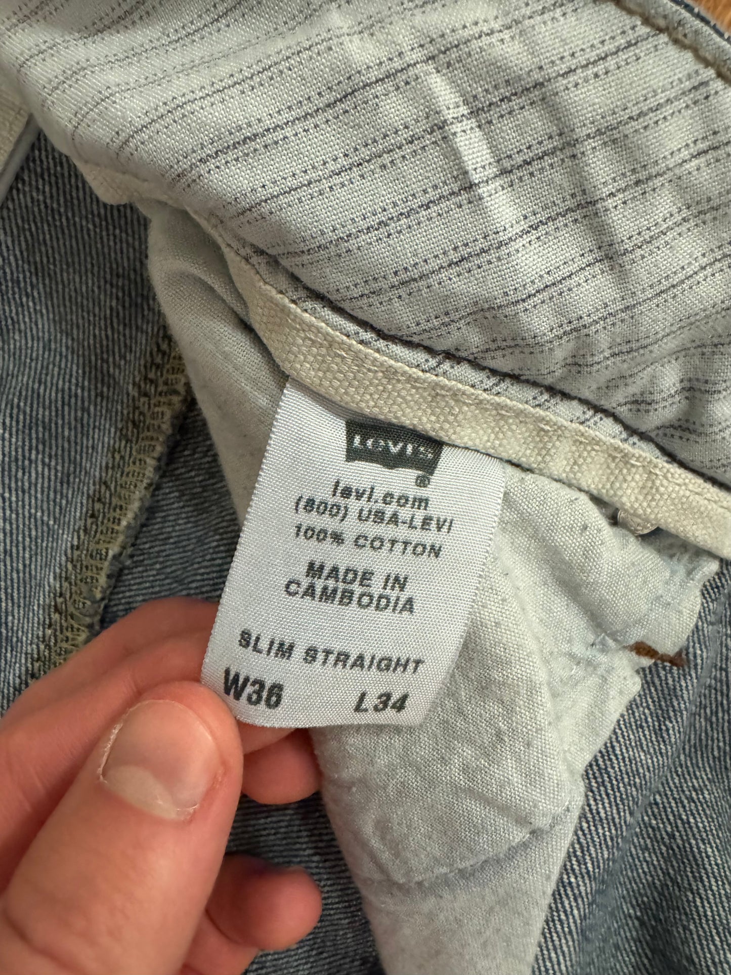 2007 Levi's Slim Straight Dark Wash Jeans (36 x 34)