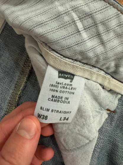 2007 Levi's Slim Straight Dark Wash Jeans (36 x 34)