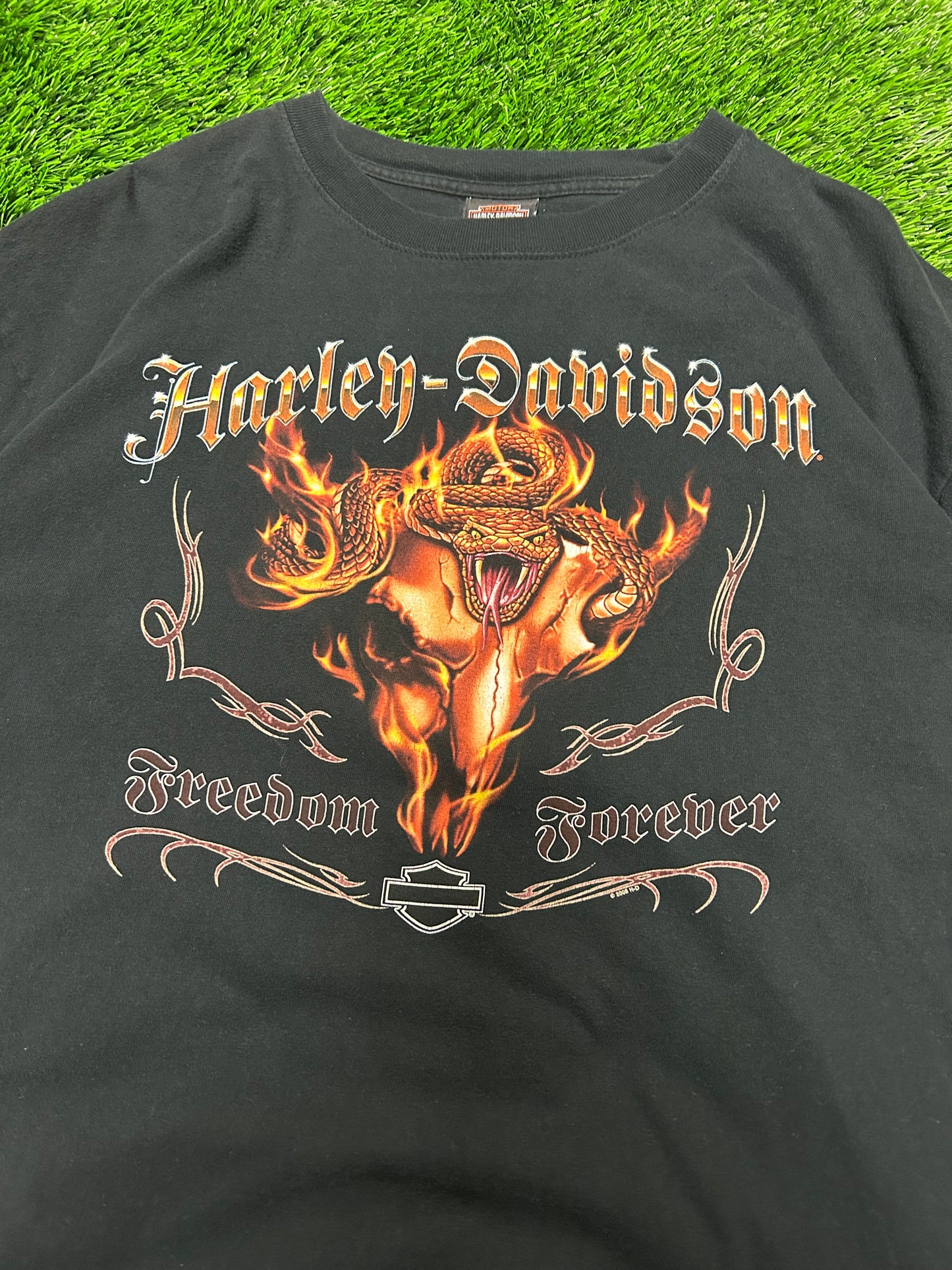 2008 Harley Davidson Snake & Flames Conrad's Illinois Tee (XL)