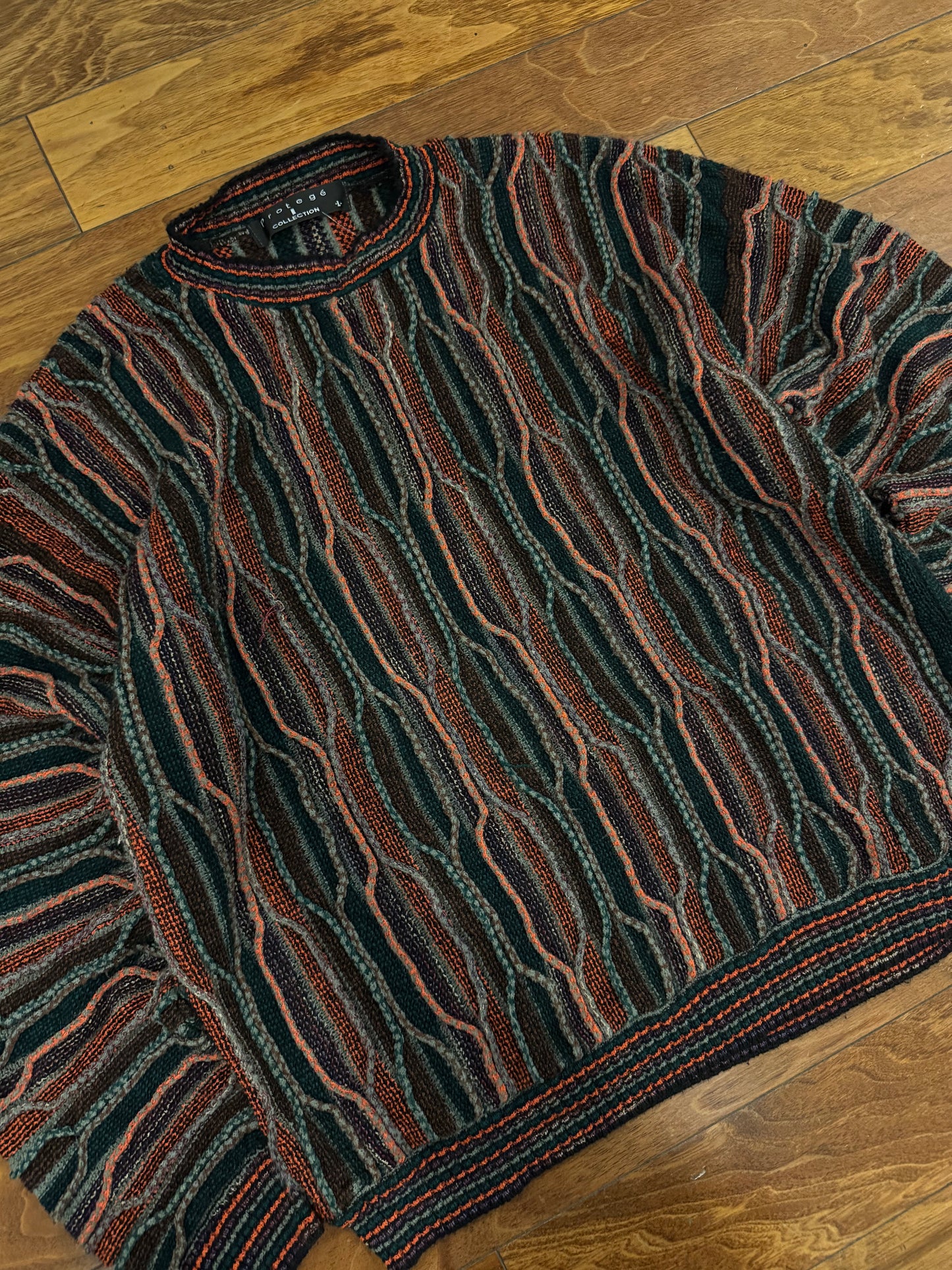 90s Protege 3D Knit Colorful Sweater (L)