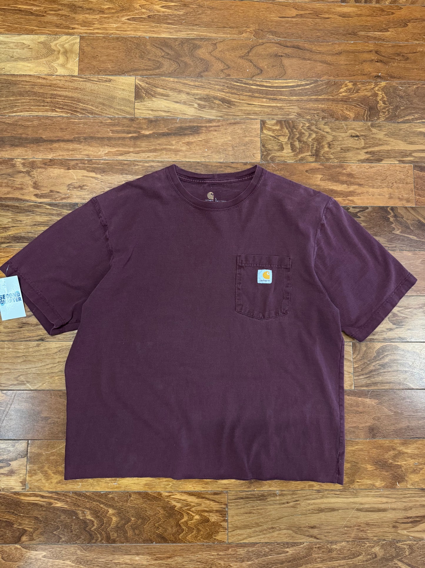 00s Carhartt Burgundy Essential Pocket Cropped Tee (L)