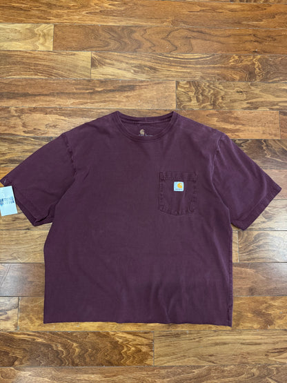 00s Carhartt Burgundy Essential Pocket Cropped Tee (L)