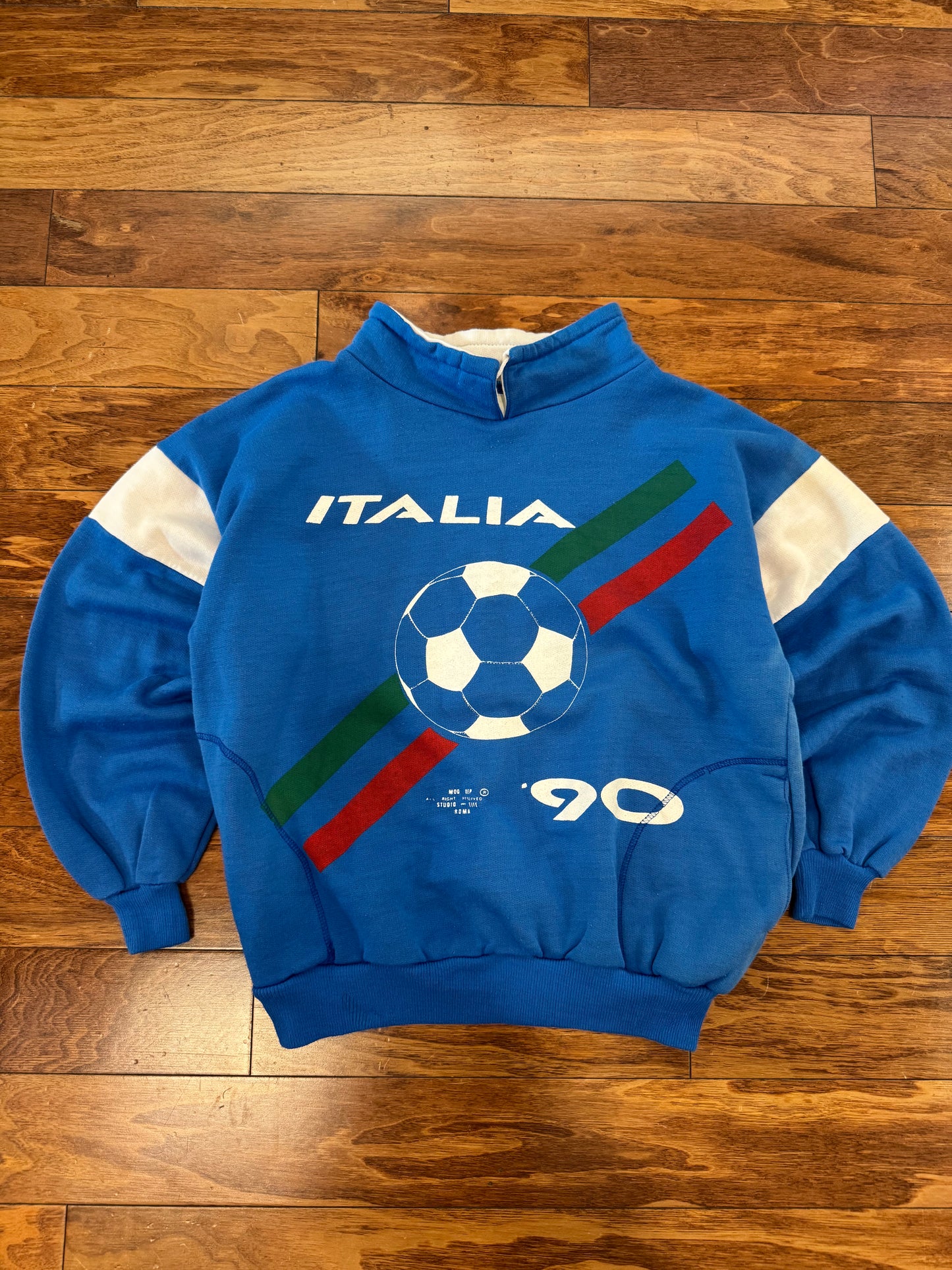 1990 Italia World Cup Soccer FIFA Italy Boxy Crewneck (XL)