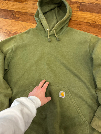 00s Carhartt Faded Green Essential Hoodie (L)