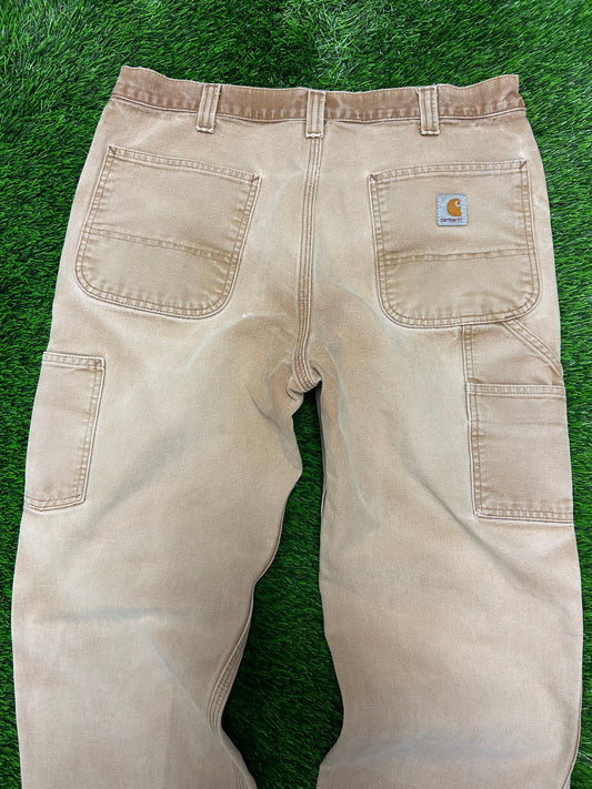 Carhartt Faded Tan Carpenter Workwear Pants (34 x 30)